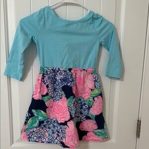 Lilly Pulitzer Blue and Pink Floral Kids Dress